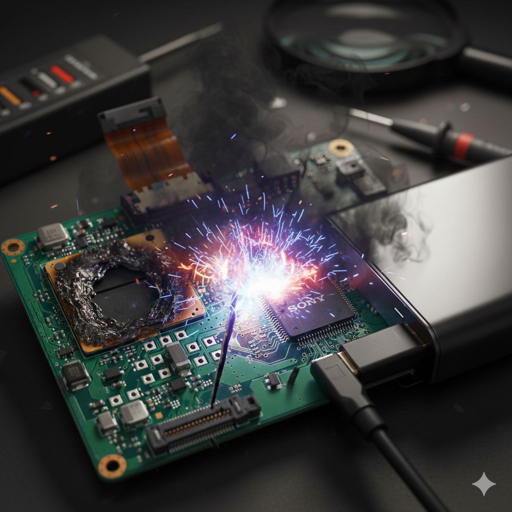 آسیب برد دوربین Sony